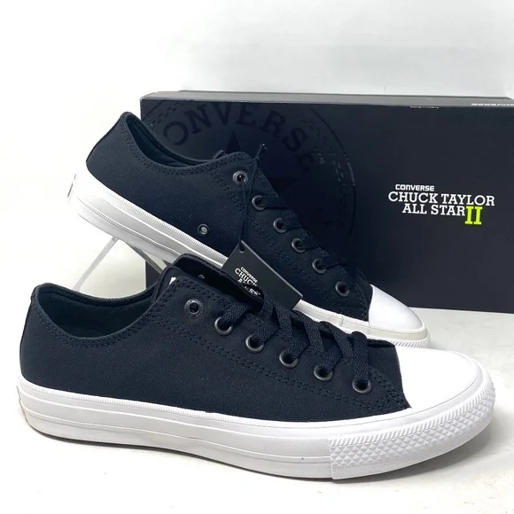 Converse Chuck Taylor II OX Casual Low Top Black Shoe Skate Women Canvas 150149C